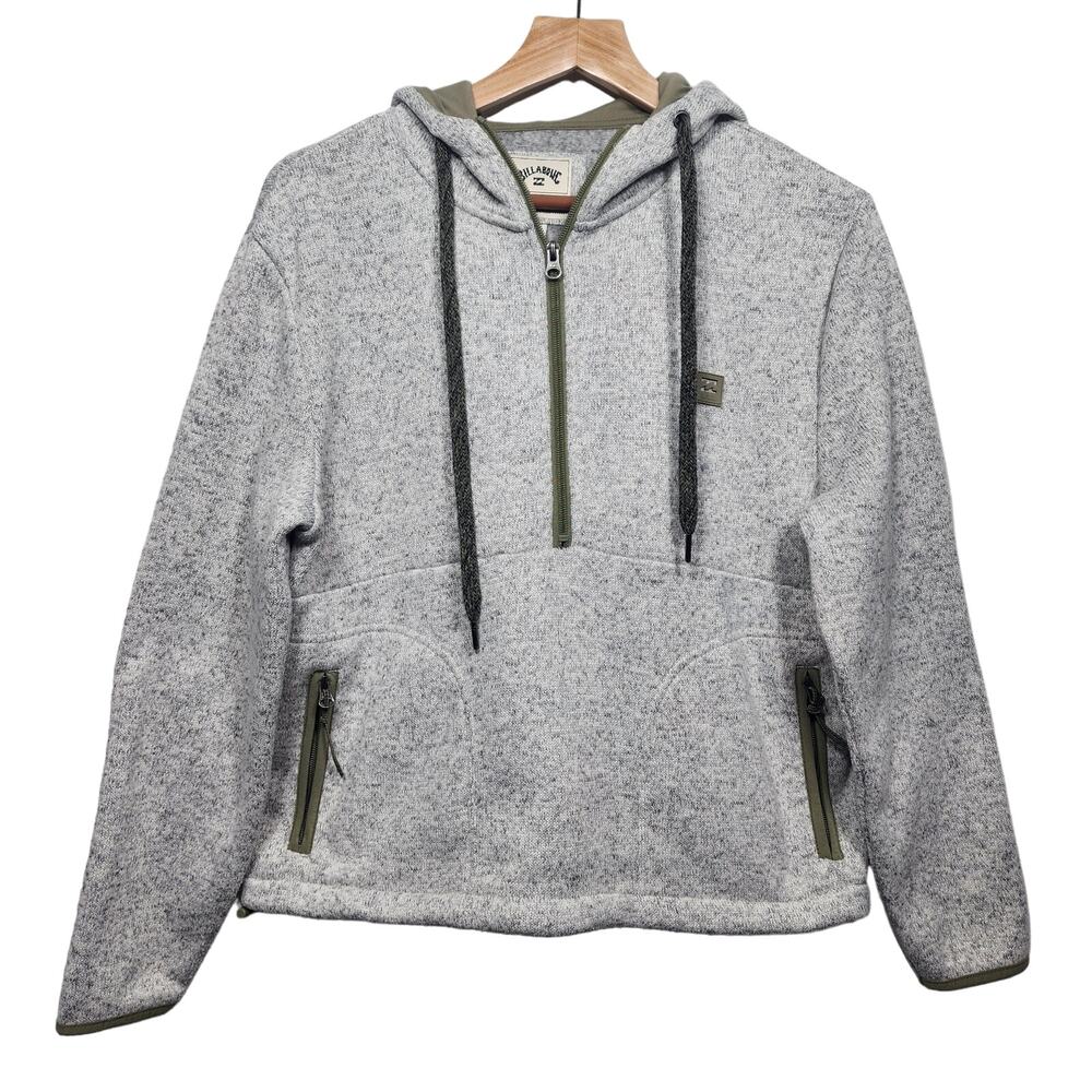 Billabong Adventure Division Gray Quarter Zip Hoodie Size Small